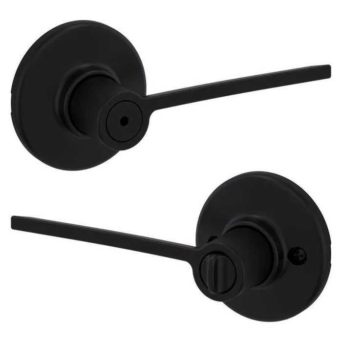 Kwikset Ladera Matte Black Privacy Lever