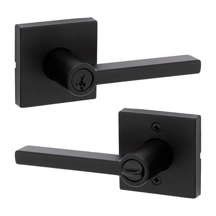 Kwikset Halifax Matte Black Entry Door Knob 2-3/4 in.