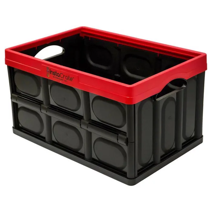 Greenmade InstaCrate 12 gal Black/Red Folding Crate 11.7 in. H X 14.2 in. W X 21 in. D Stackable (Pack of 4)