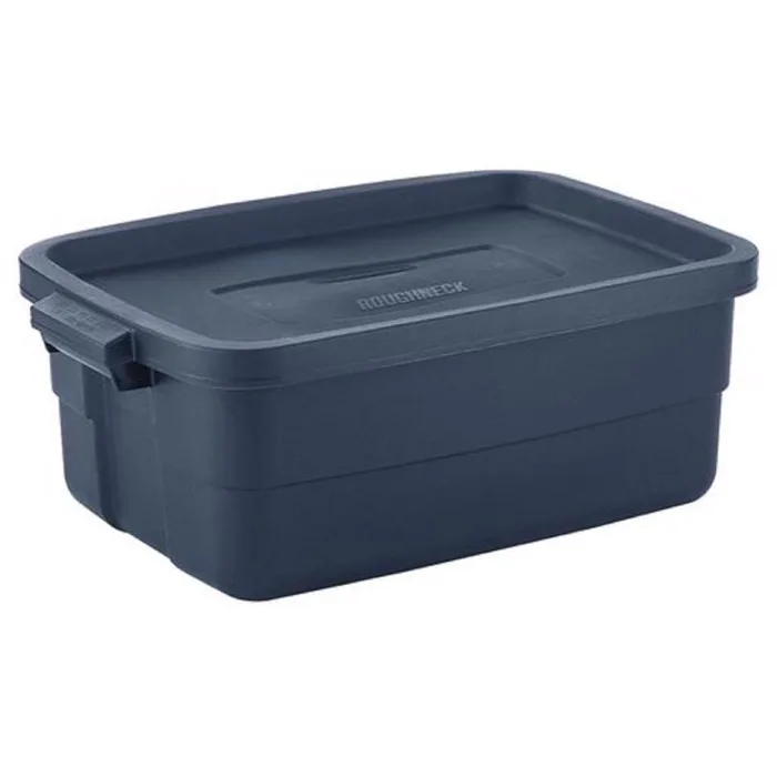 Rubbermaid Roughneck 10 gal Navy Storage Box 8.875 in. H X 15.875 in. W X 23.875 in. D Stackable (Pack of 8)