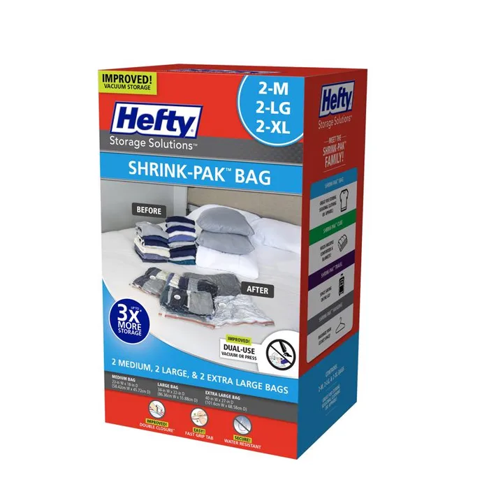 Hefty Shrink-Pak Vaccum Clear Vacuum Cube Storage Bags (Pack of 2)