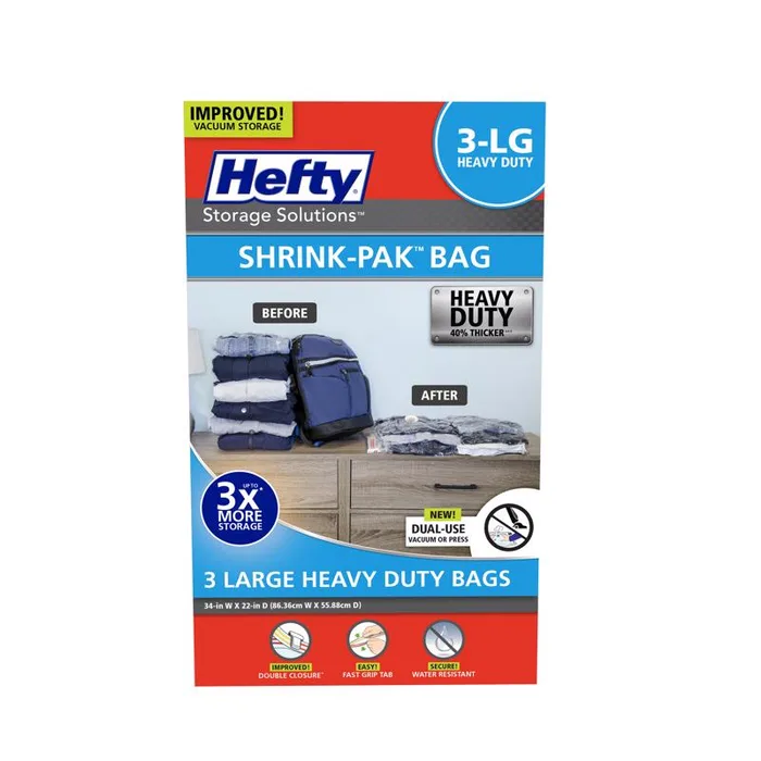 Hefty Shrink-Pak Vaccum Clear Vacuum Cube Storage Bags (Pack of 2)