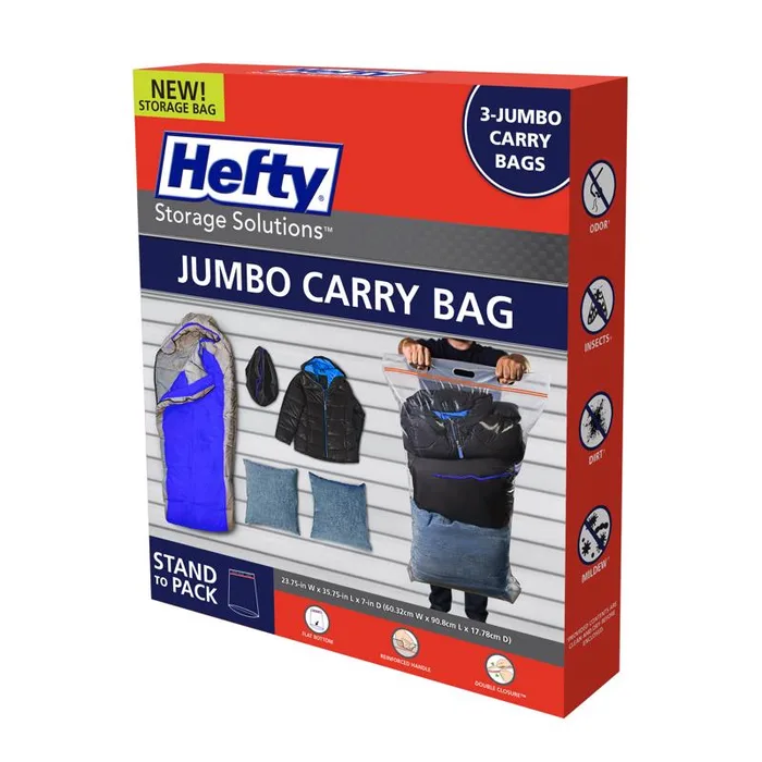 Hefty Jumbo Clear Carrying Bag (Pack of 6)
