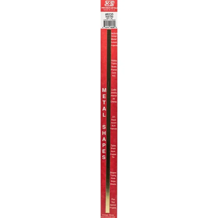 K&S 0.03 in. X 0.25 in. W X 12 in. L Galvanized Brass Plain Metal Strip
