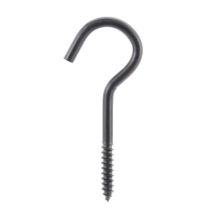 Wright Medium Matte Black Steel 3-7/8 in. L Ceiling Hook 80 lb 1 pk