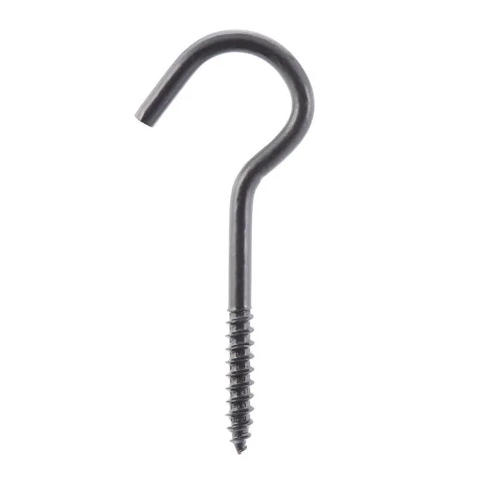 Wright Medium Matte Black Steel 3-3/8 in. L Ceiling Hook 50 lb 1 pk