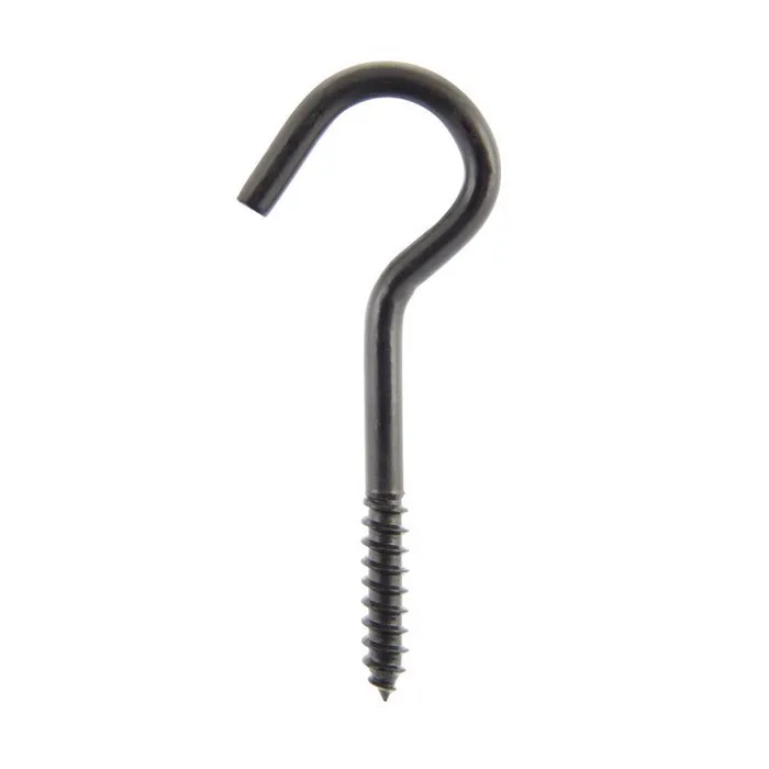 Wright Medium Matte Black Steel 4-9/16 in. L Ceiling Hook 160 lb 1 pk