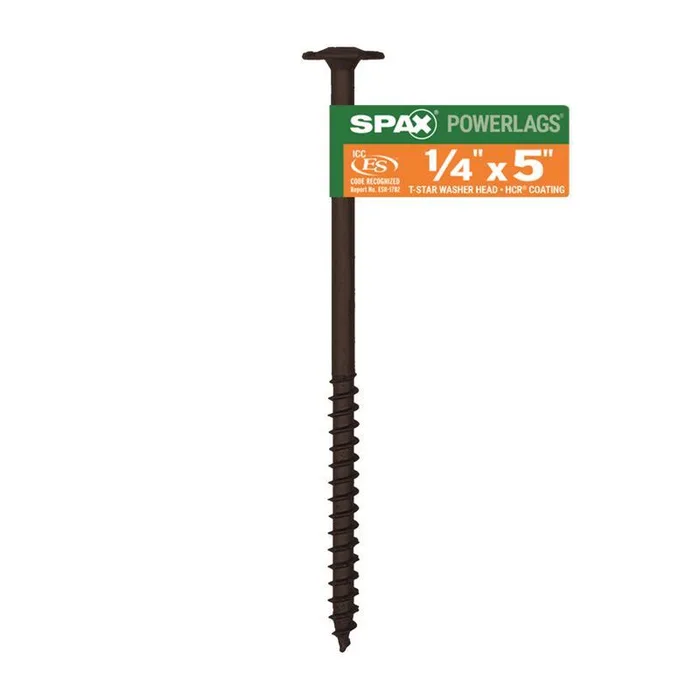 SPAX PowerLags 1/4 in. X 5 in. L Washer High Corrosion Resistant Carbon Steel Lag Screw 1 pk (Pack of 50)