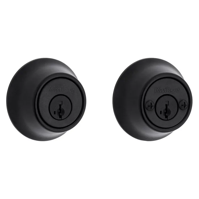 Kwikset SmartKey Security Matte Black Metal Double Cylinder Deadbolt