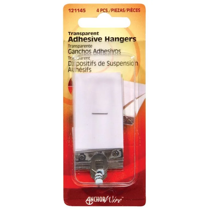 HILLMAN Transparent Adhesive Hangers 1-1/2 lb 4 pk (Pack of 10)