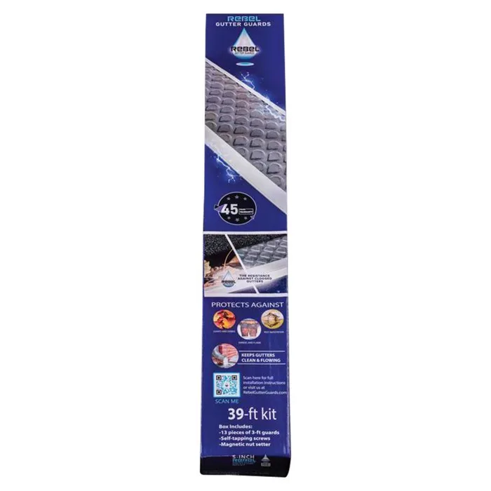 Rebel Gutter Guards 5 in. W X 39 ft. L Gray Aluminum Gutter Guard 13 pk