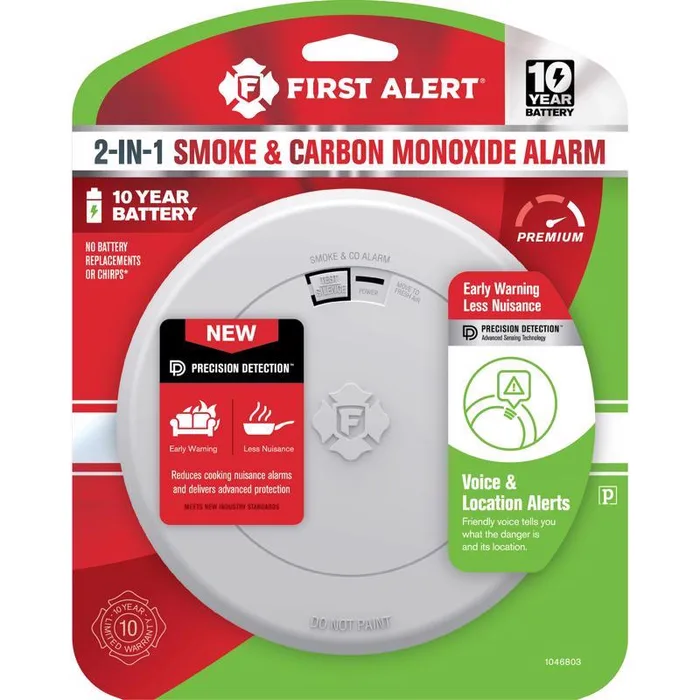 First Alert 10-Year Battery Photoelectric Slim Smoke and Carbon Monoxide Detector 1 each