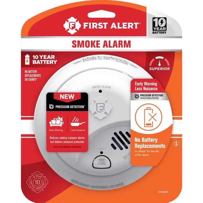 First Alert 10 Year 10-Year Battery Ionization Smoke Detector 1 pk (Pack of 4)