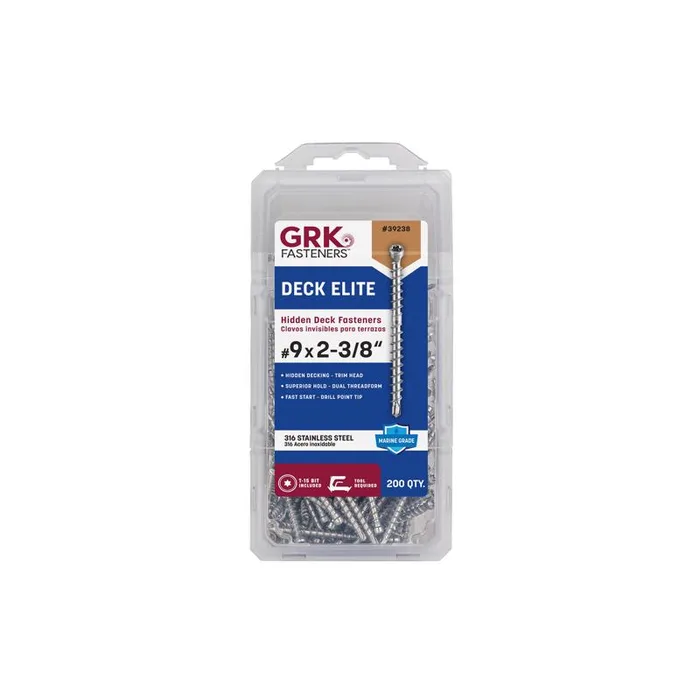 GRK Fasteners No. 9 in. X 2-3/8 in. L Star Flat Head Deck Screws 200 pk