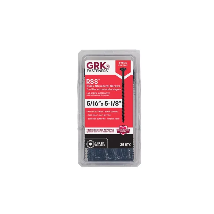 GRK Fasteners 5/16 in. X 5-1/8 in. L Star Climatek W-Cut Structural Wood Screws 25 pk