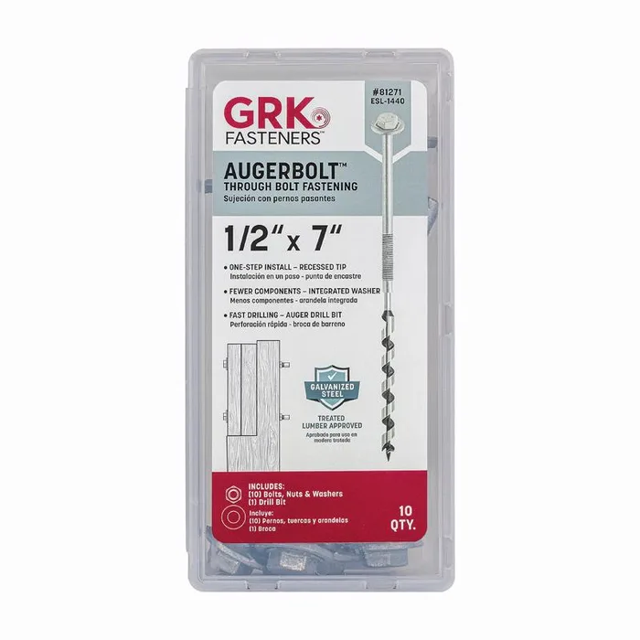GRK Fasteners 1/2 in. D X 7 in. L Steel Hex Head Anchor Bolts 1 pk