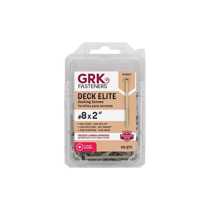 GRK Fasteners No. 8 in. X 2 in. L Star Climatek W-Cut Wood Screws 110 pk