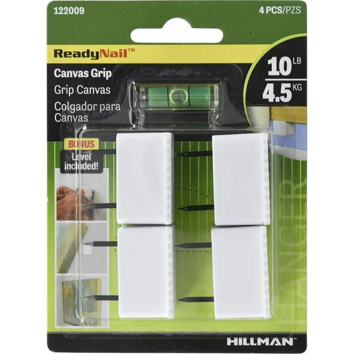 HILLMAN ReadyNail White Canvas Picture Hanger 10 lb 4 pc