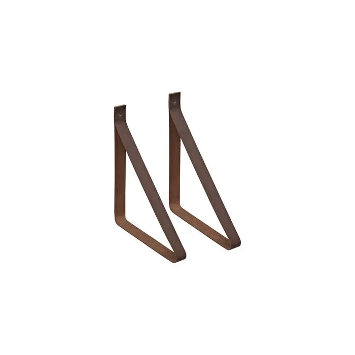 Dolle Loop 9.4 in. H X 1.2 in. W X 9.8 in. D Brown Leather Shelf Bracket (Pack of 8)