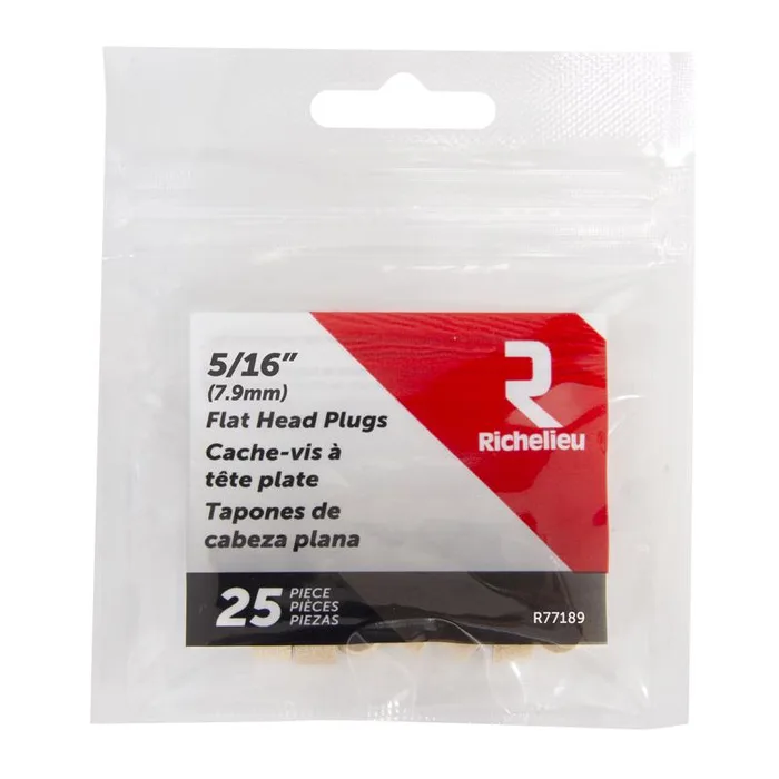Richelieu Flat Birch Head Plug 5/16 in. D X .28 in. L 25 pk Natural (Pack of 5)