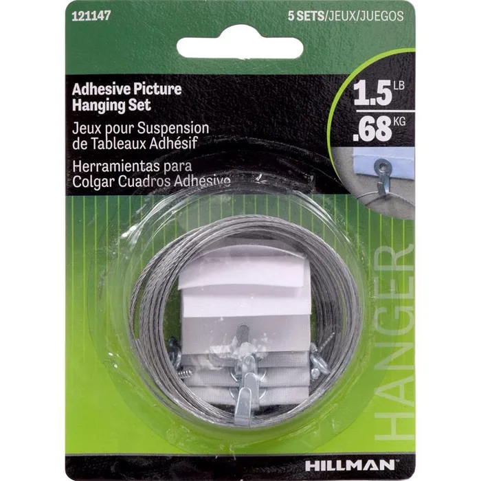 HILLMAN Steel-Plated Light Duty Adhesive Hangers 2 lb 5 pk (Pack of 10)