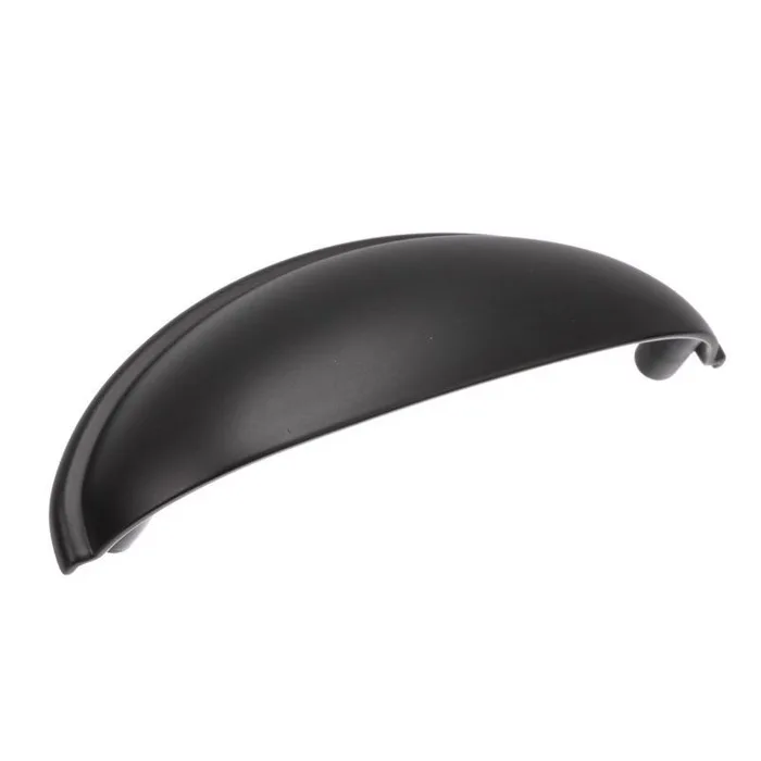 Amerock Transitional Cup Cabinet Cup Pull 3 in. Matte Black Black 1 pk