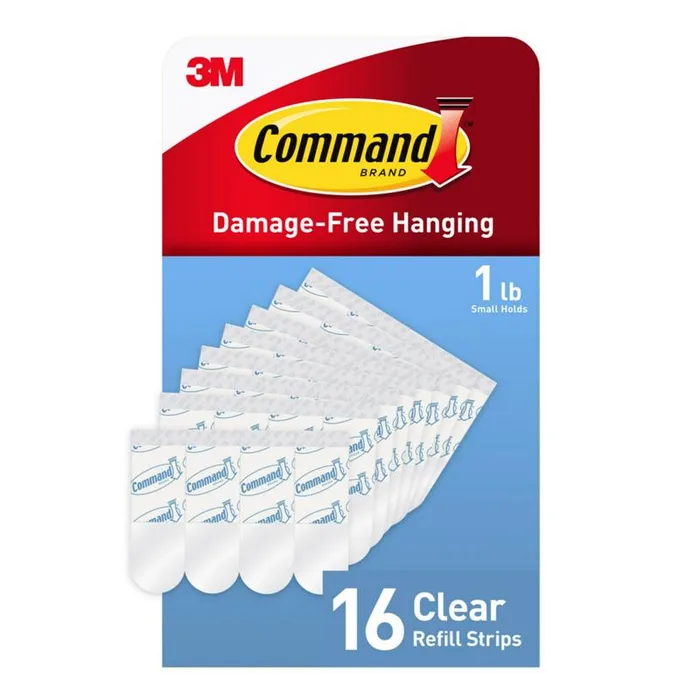 3M Command Small Plastic Refill Strips 2.12 in. L 16 pk (Pack of 6)