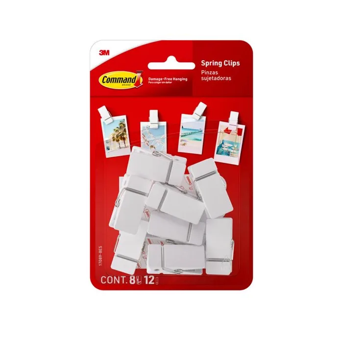 3M Command Medium Plastic Spring Clip 1.5 in. L 8 pk (Pack of 4)