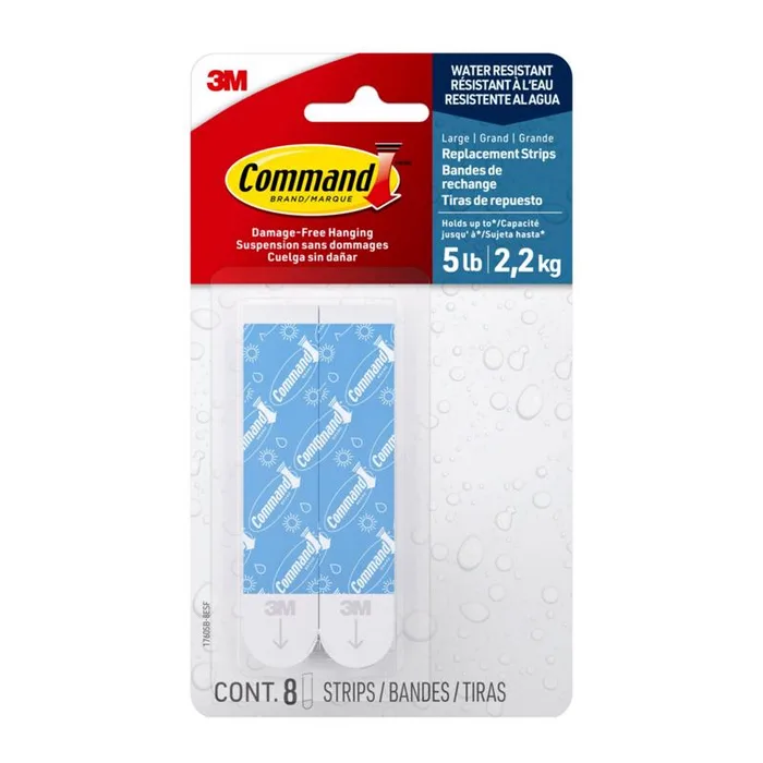 3M Command Large Foam Strips 3.65 in. L 8 pk (Pack of 6)