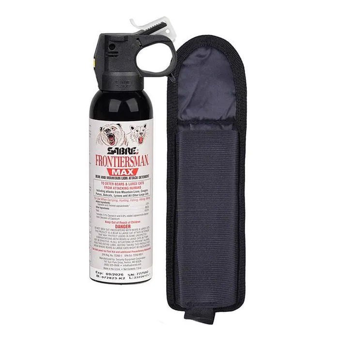 Sabre Frontiersman Max Black Nylon Bear and Mountain Lion Spray W/Belt Holster