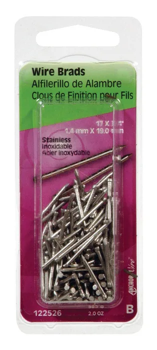 HILLMAN 17 Ga. X 3/4 in. L Stainless Steel Brad Nails 1 pk 2 oz (Pack of 6)