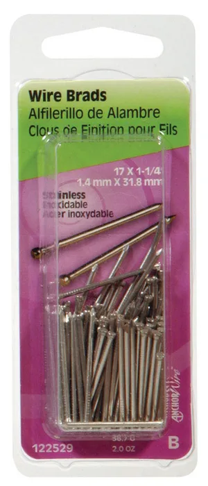 HILLMAN 17 Ga. X 1-1/4 in. L Stainless Steel Brad Nails 1 pk 2 oz (Pack of 6)