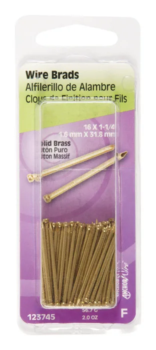 HILLMAN 16 Ga. X 1-1/4 in. L Brass Brad Nails 1 pk 2 oz (Pack of 6)