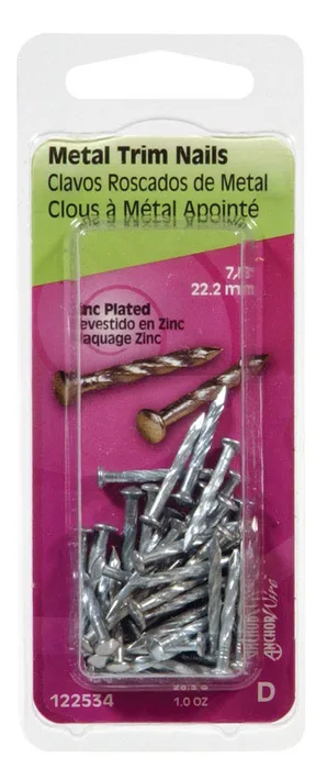 HILLMAN Anchor Wire 7/8 in. Trim Zinc-Plated Steel Nail Flat Head 1 oz (Pack of 6)