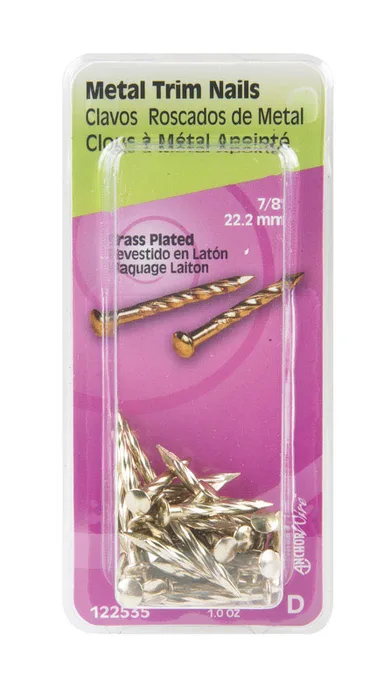 HILLMAN Anchor Wire 7/8 in. Trim Brass-Plated Steel Nail Flat Head 1 oz (Pack of 6)
