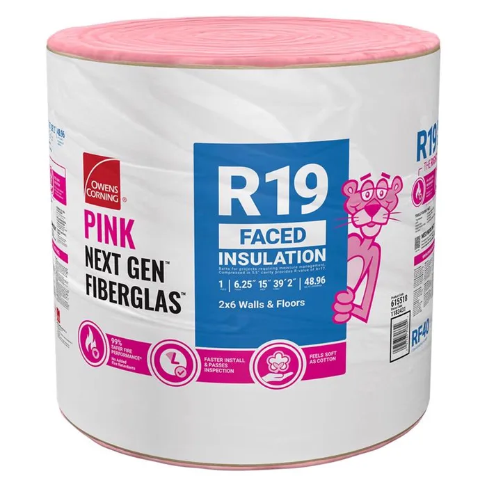 Owens Corning 15 in. W X 470 in. L X 6.25 in. 19 Kraft Faced Fiberglass Insulation Roll 48.96 sq ft