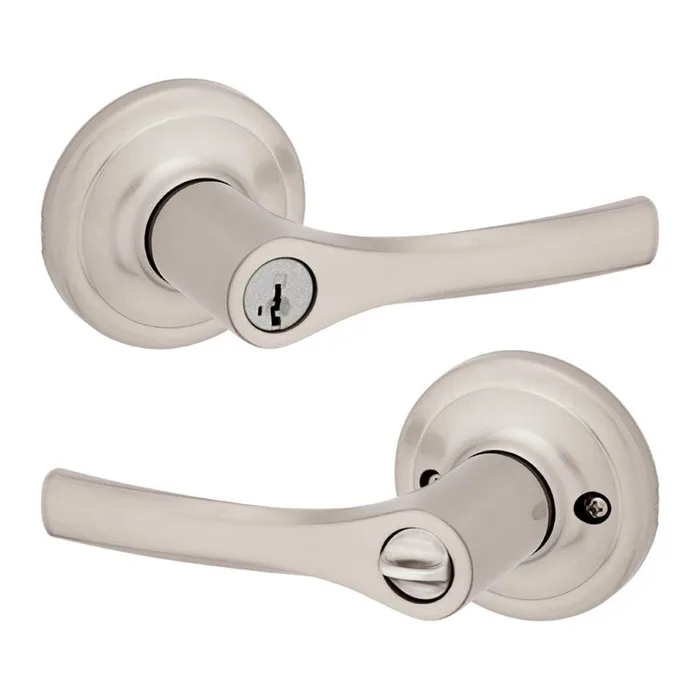 Kwikset Henley Satin Nickel Entry Lockset KW1 1-3/4 in.