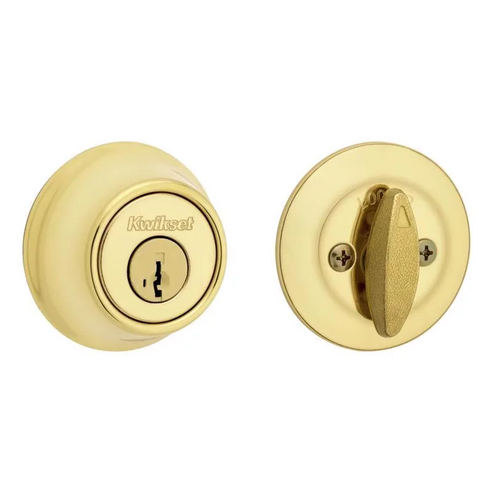 Kwikset Polished Brass Metal Deadbolt