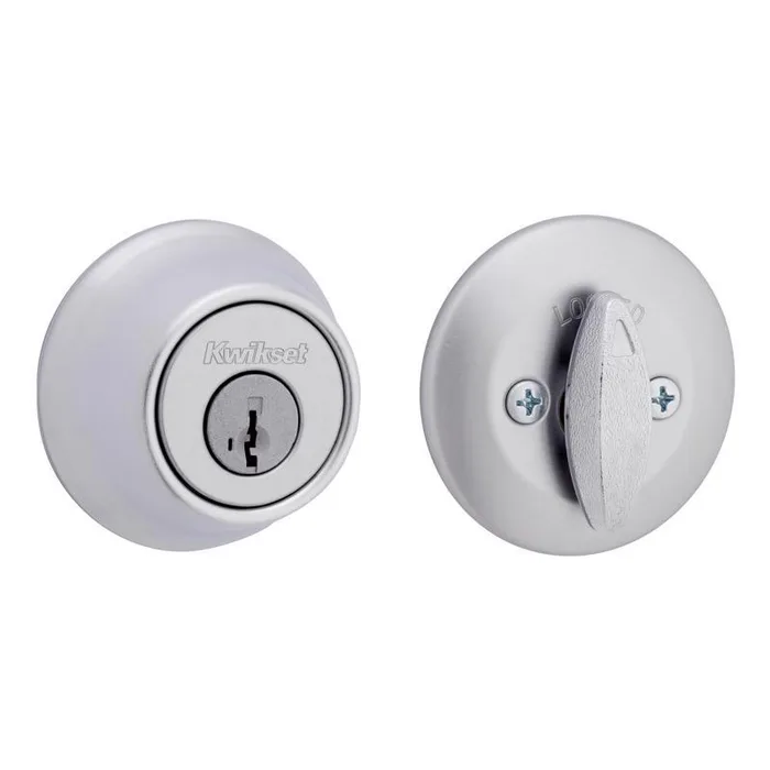 Kwikset Satin Chrome Metal Deadbolt