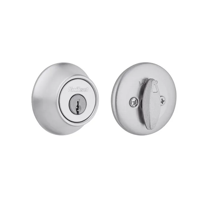 Kwikset Satin Chrome Metal Single Cylinder Deadbolt