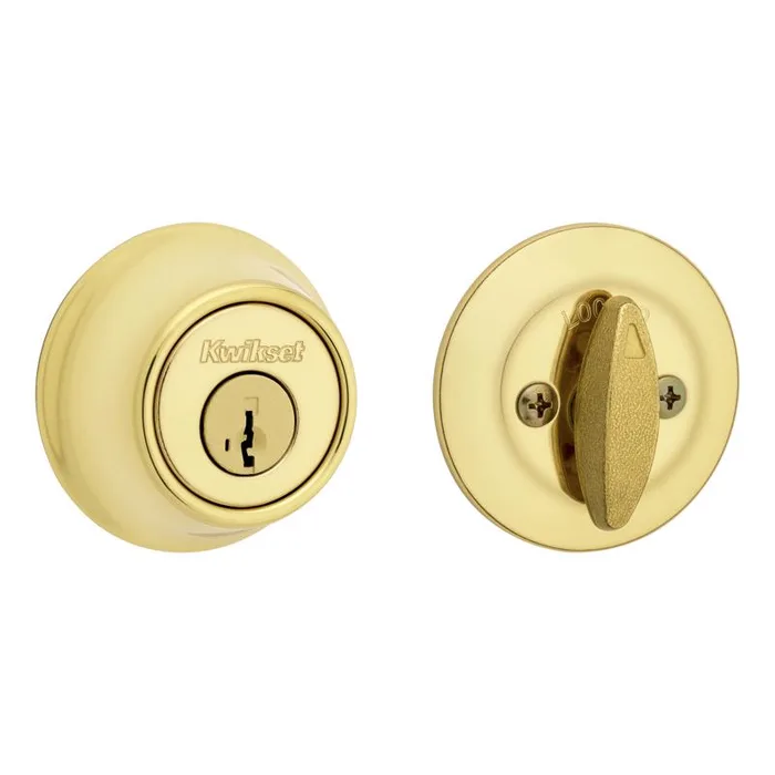 Kwikset Polished Brass Metal Deadbolt