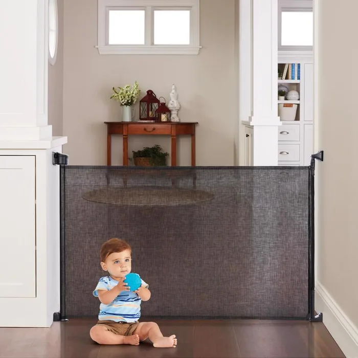 North States Toddleroo Black Mesh Retractable Safety Gate 1 pk