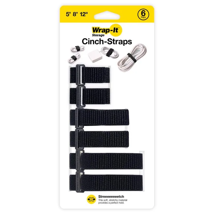 Wrap-It 0.5 in. L Black Nylon Cinch Strap (Pack of 6)