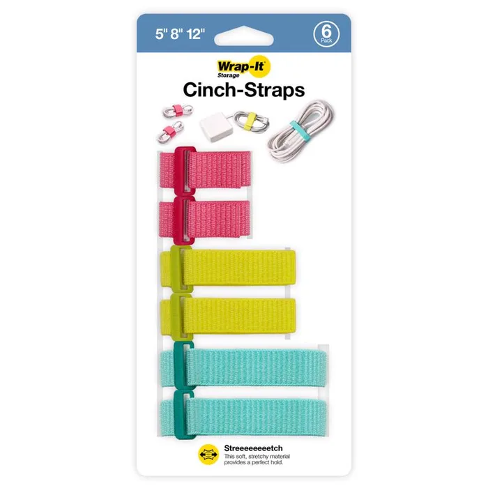 Wrap-It 0.5 in. L Assorted Nylon Cinch Strap (Pack of 6)