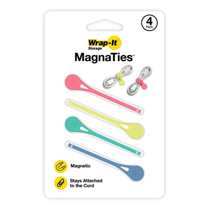 Wrap-It MagnaTies 6.25 in. L Assorted Silicone Cord Organizer (Pack of 6)