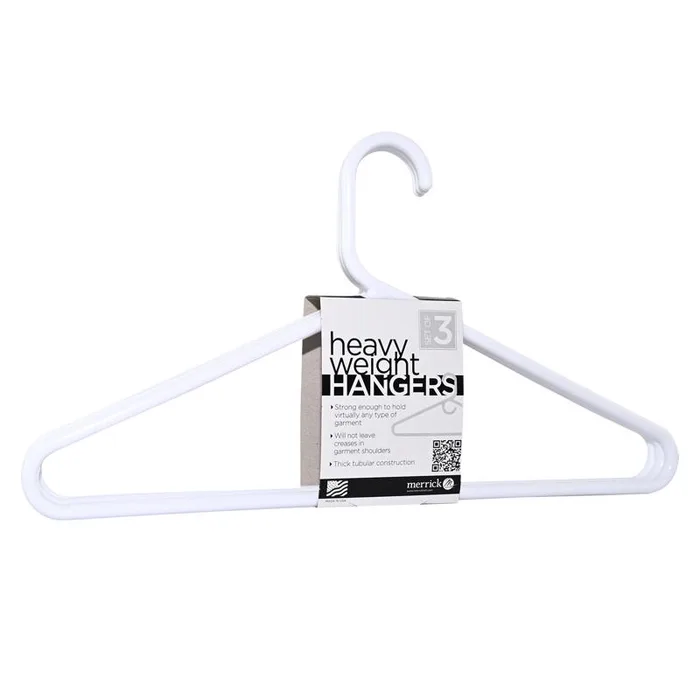 ClosetSelect Plastic White Heavy Duty Clothes Hangers 3 pk