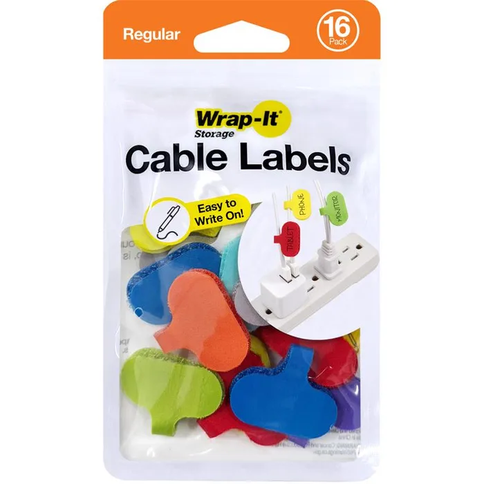 Wrap-It Assorted Polyethylene Cable Labels (Pack of 6)