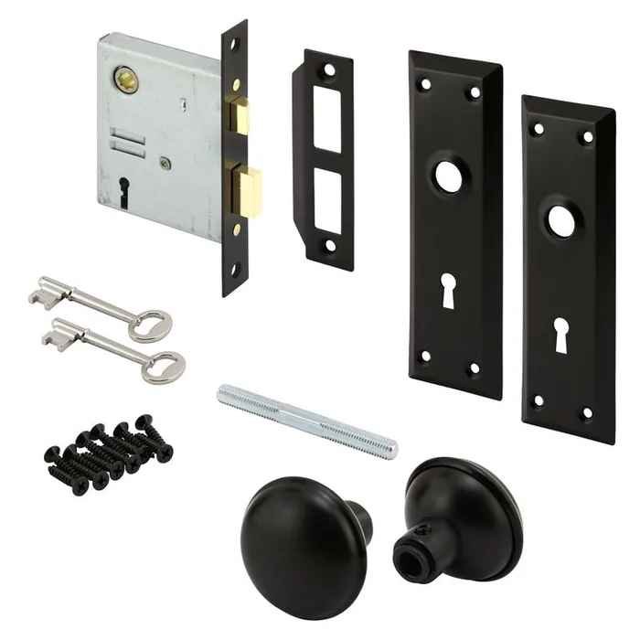 Prime-Line Black Metal Deadbolt Thick Door Kit 1 pc
