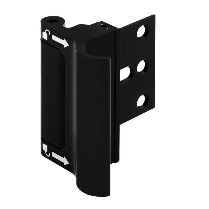 Prime-Line Black Aluminum Door Reinforcement Lock 1 pc