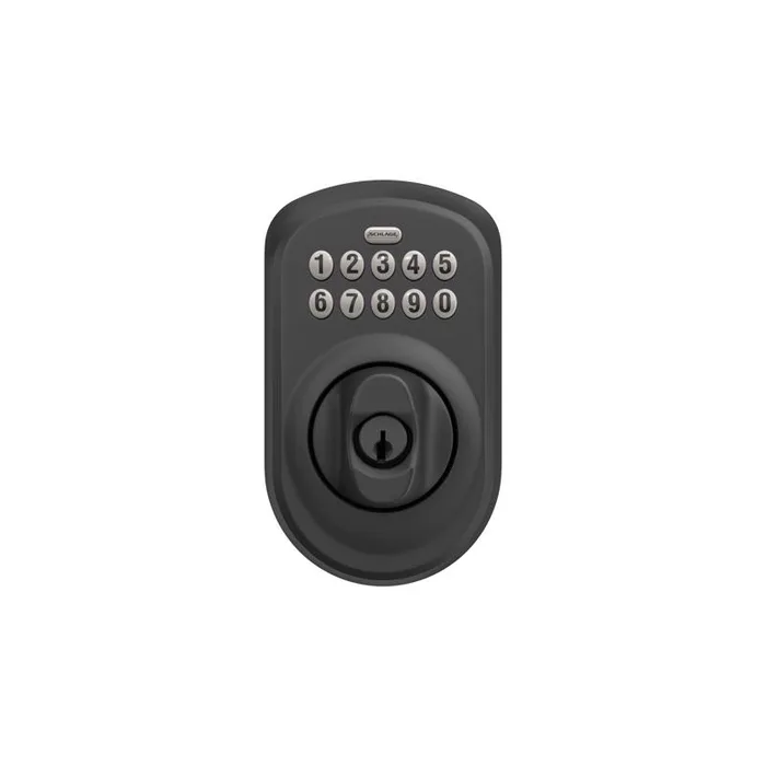 Schlage Matte Black Metal Electronic Deadbolt (Pack of 2)